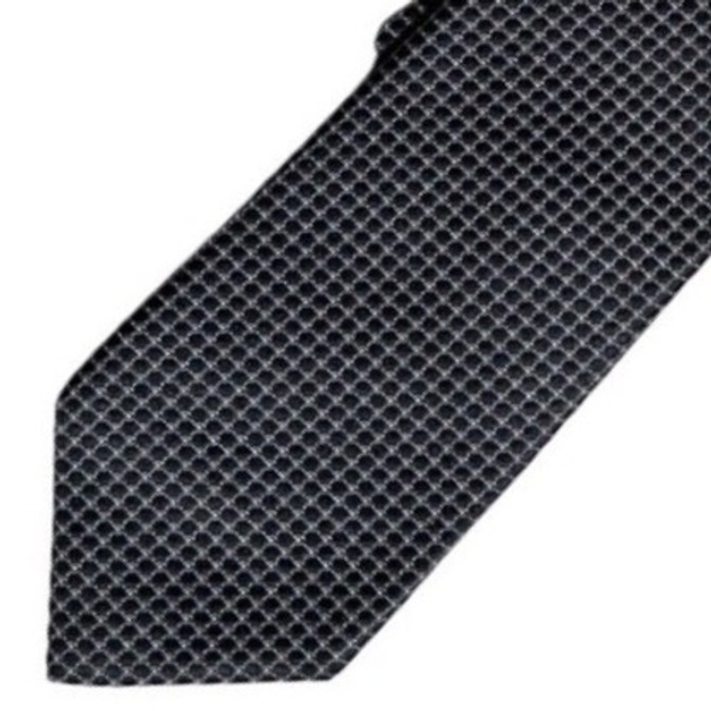 Cremieux Collection Mens Silk Tie Black White Micro Check Hand Made‎ Necktie